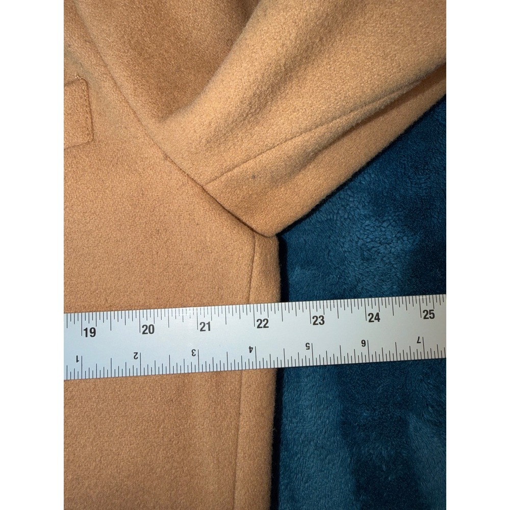 ASOS Mens Camel Wool Blend Overcoat Tan Longline Topcoat Jacket Size Medium - Picture 2 of 5